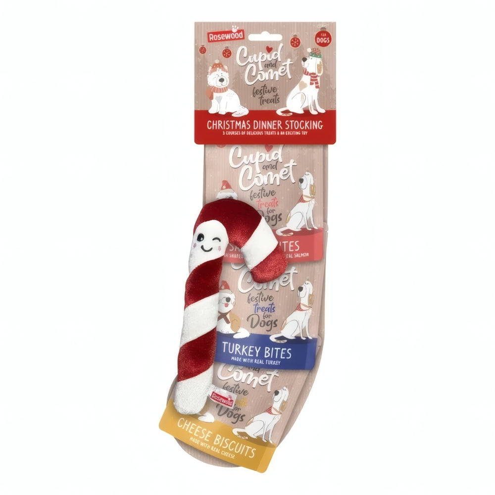 Rosewood Cupid & Comet Christmas Dinner Dog Stocking