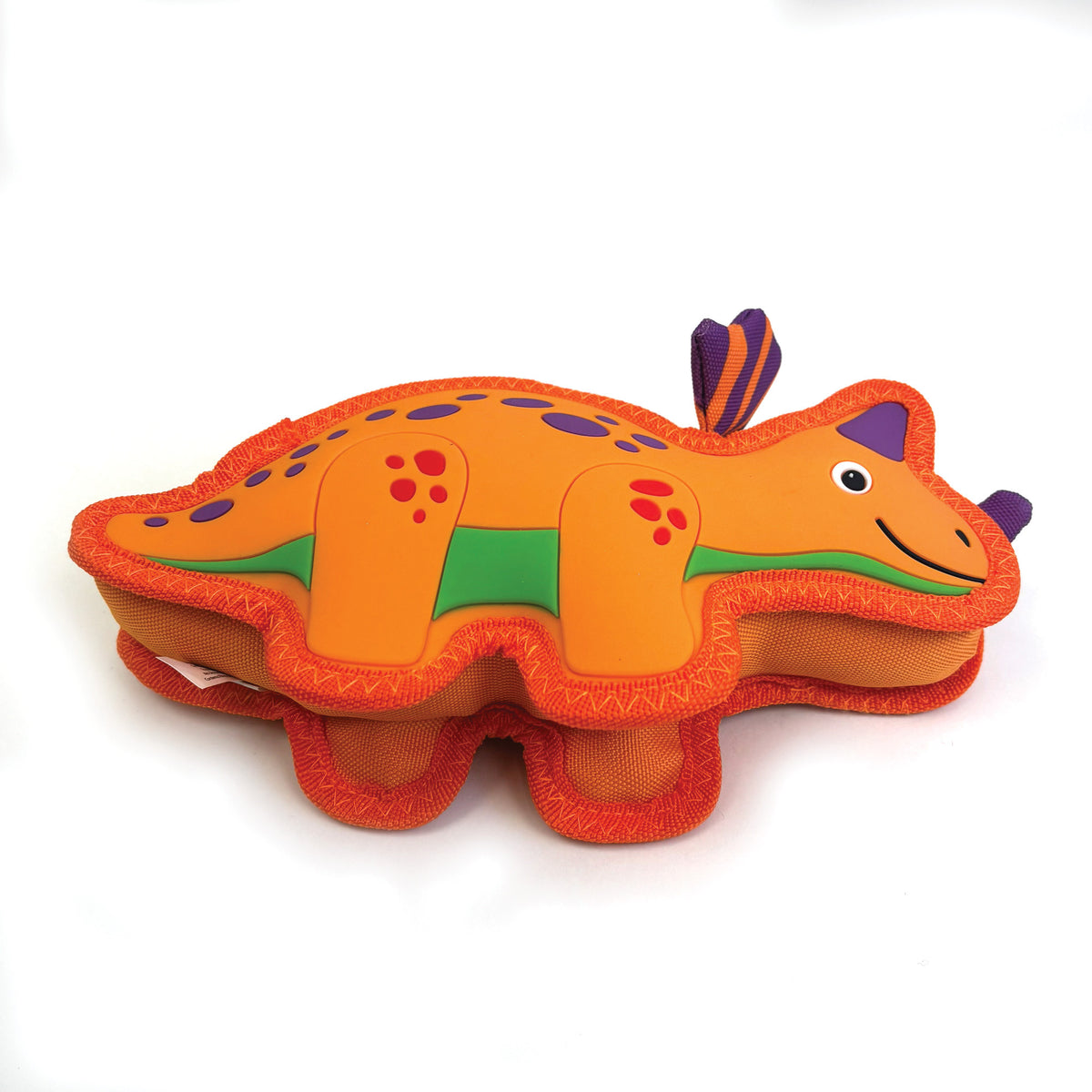 Happy Pet TPR Dinosaur Dog Toy - Amber Triceratops
