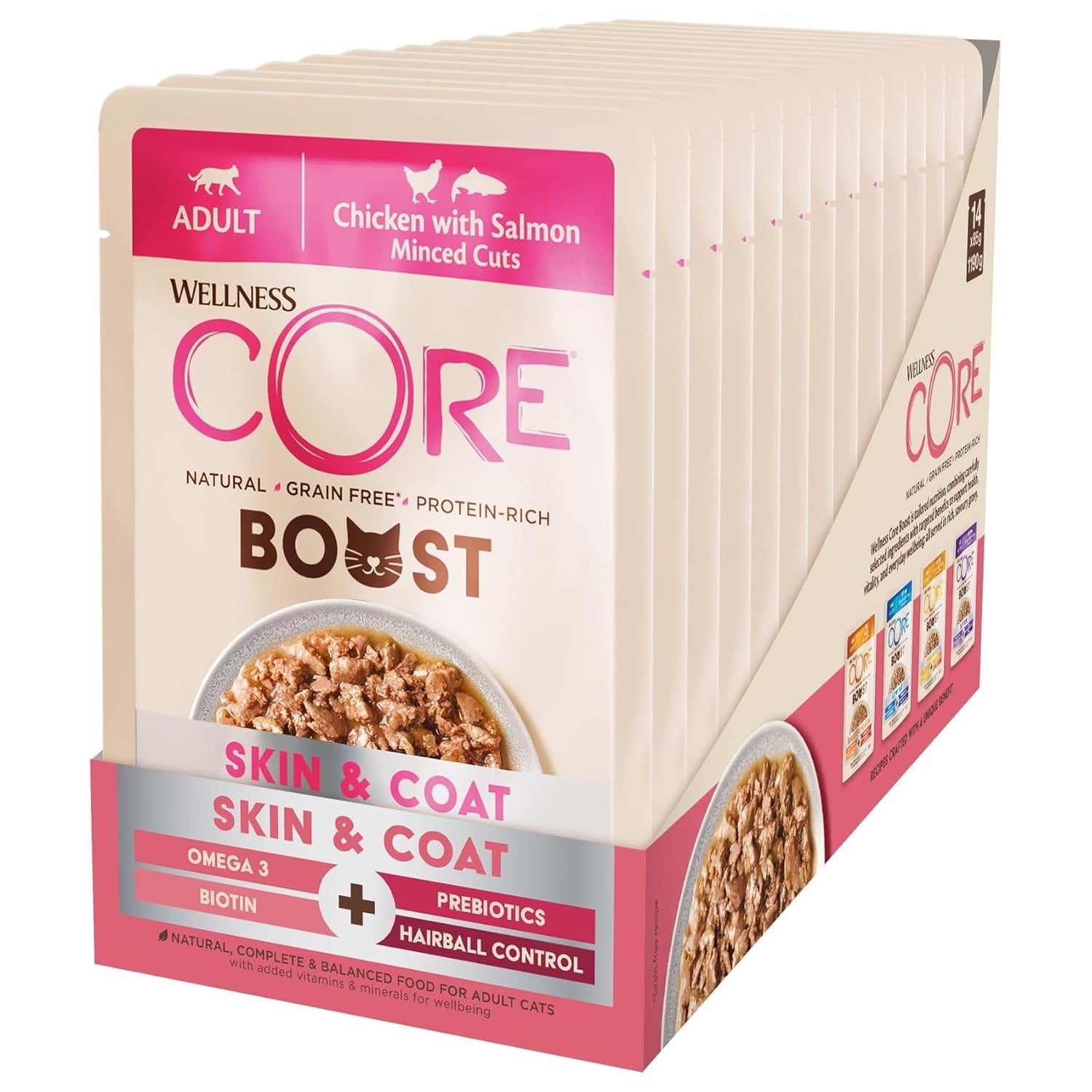 Wellness CORE Cat Boost Skin & Coat Chicken with Salmon 14 x 85g