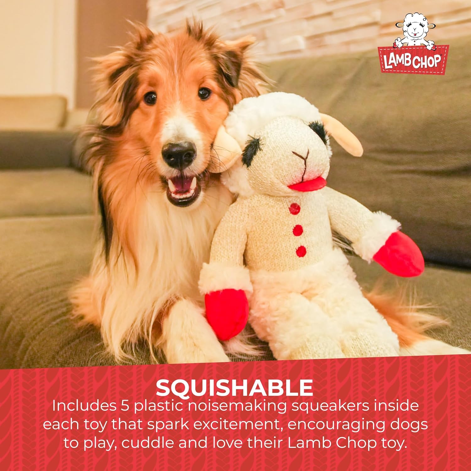 Lambchop Ultra Plush Dog Toy with Squeaker Standing