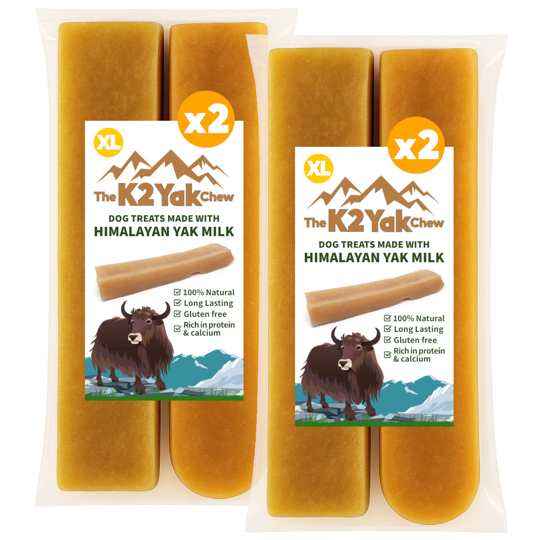 K2 Yak Chews Long Lasting Natural Dog Treats X-Large