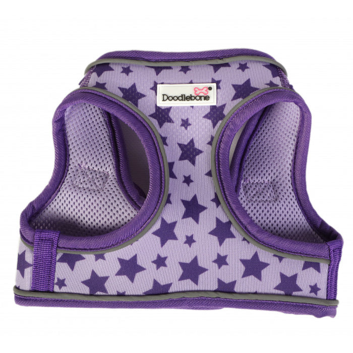 Doodlebone Originals Snappy Dog Harness Violet Stars 7 Sizes