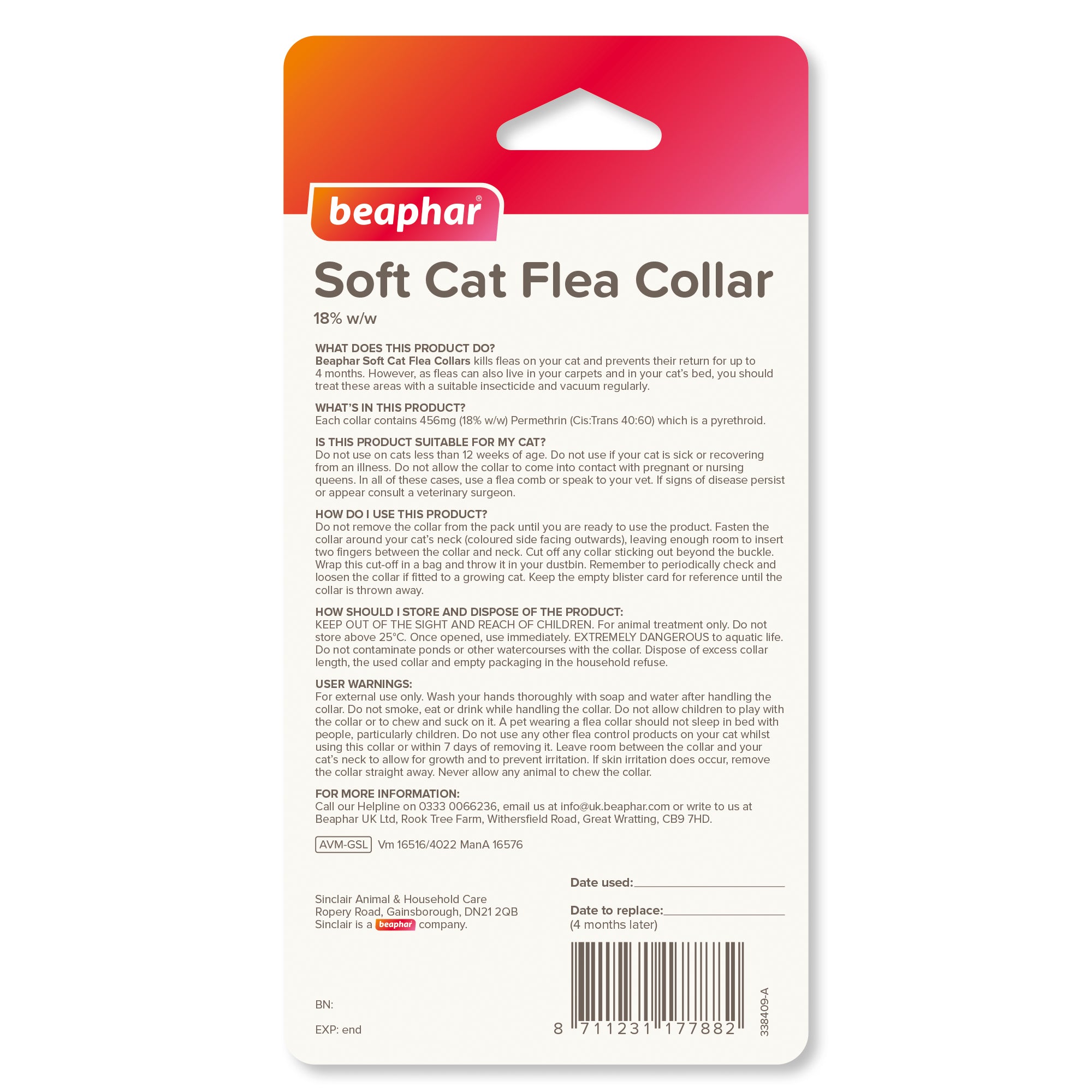 Beaphar Cat Collar Kills & Prevents Fleas Sparkle