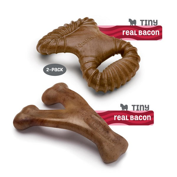 Benebone Tiny 2-Pack Dental Chew & Wishbone Bacon Flavour