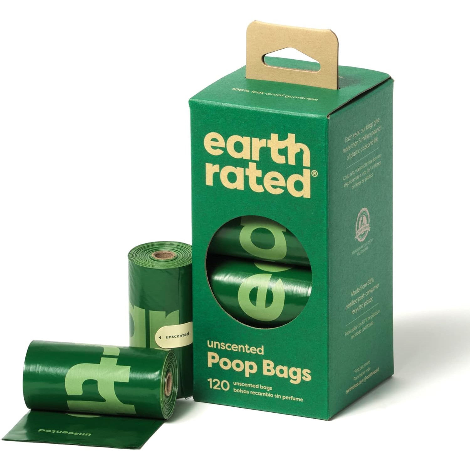 Earth Rated 120 Poo Bags on 8 Refill Rolls Unscented