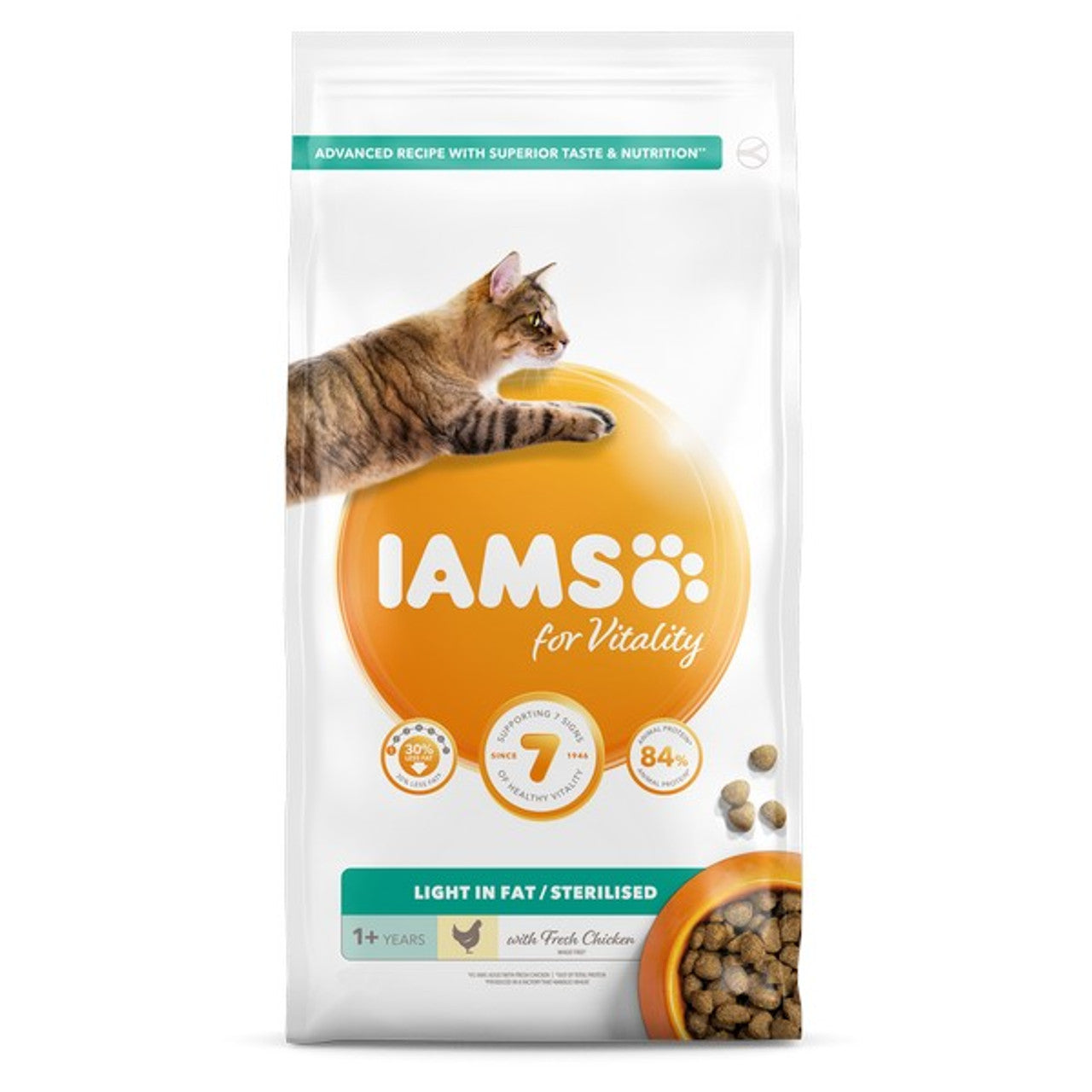 Iams Vitality Light Adult Cat Food Chicken 2kg