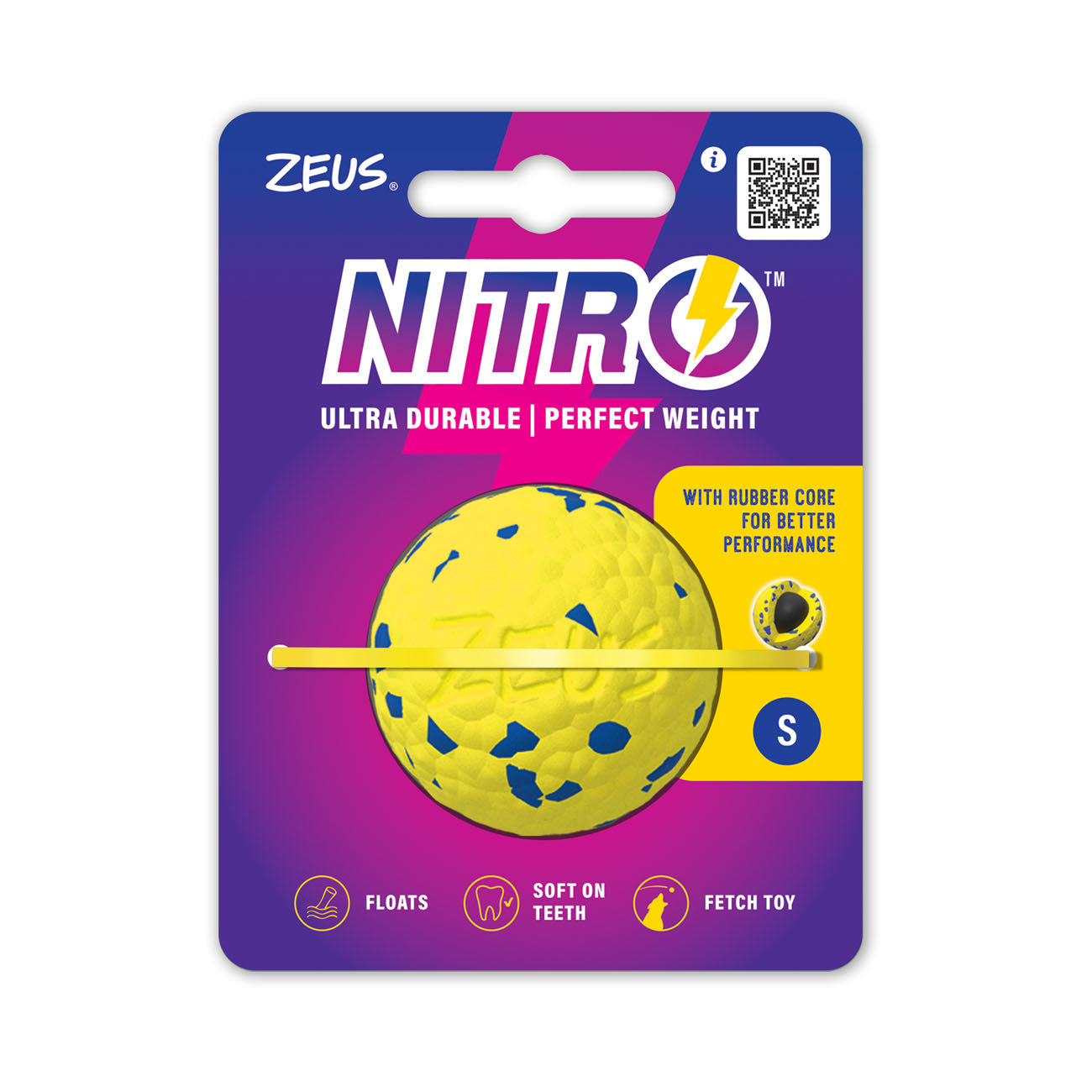 Zeus NITRO Weighted Ball Dog Toy 3 Sizes