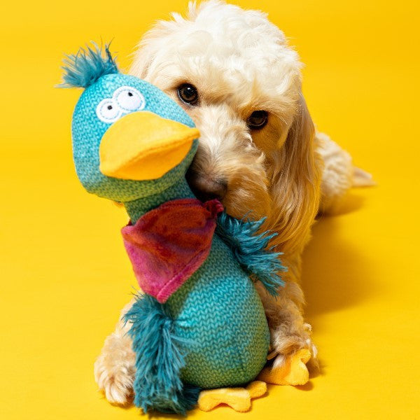 Animal Instincts Teal Tails Tom the Duck Plush with Squeaker