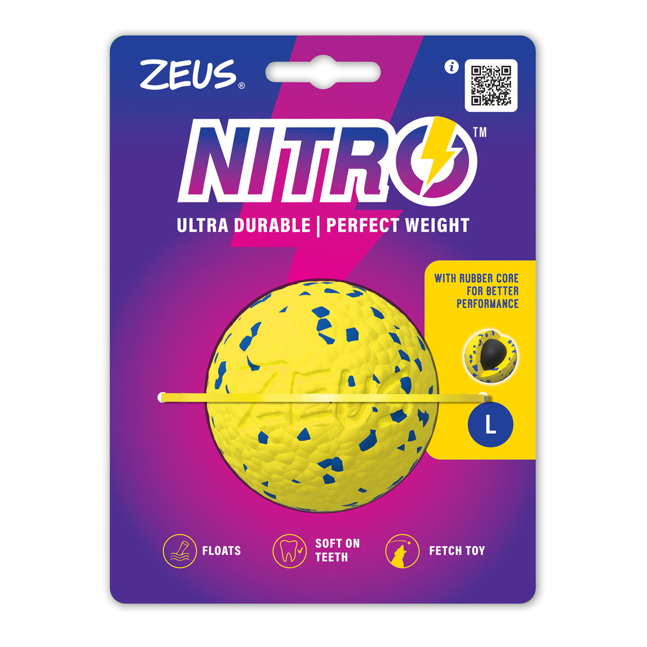 Zeus NITRO Weighted Ball Dog Toy 3 Sizes