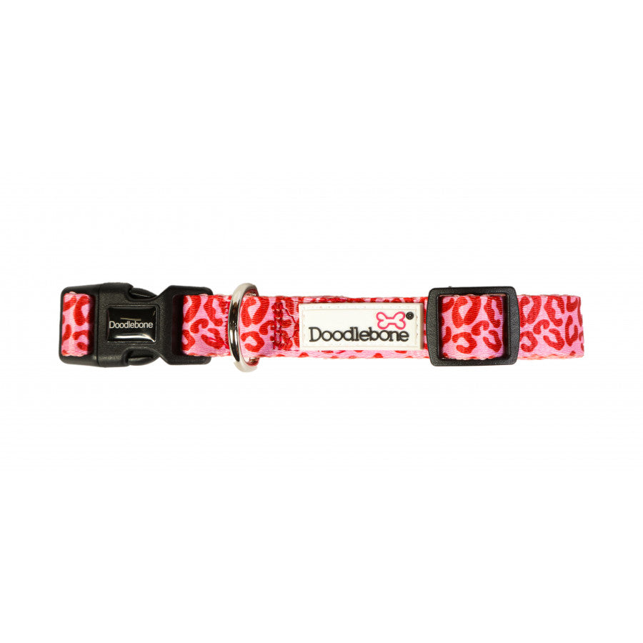 Doodlebone Originals Dog Collar Ruby Leopard 3 Sizes