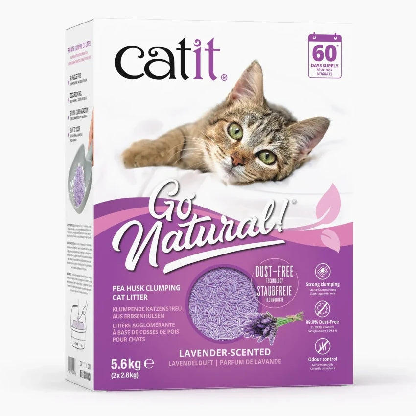 Catit Go Natural! Pea Husk Cat Litter 5.6kg Lavender