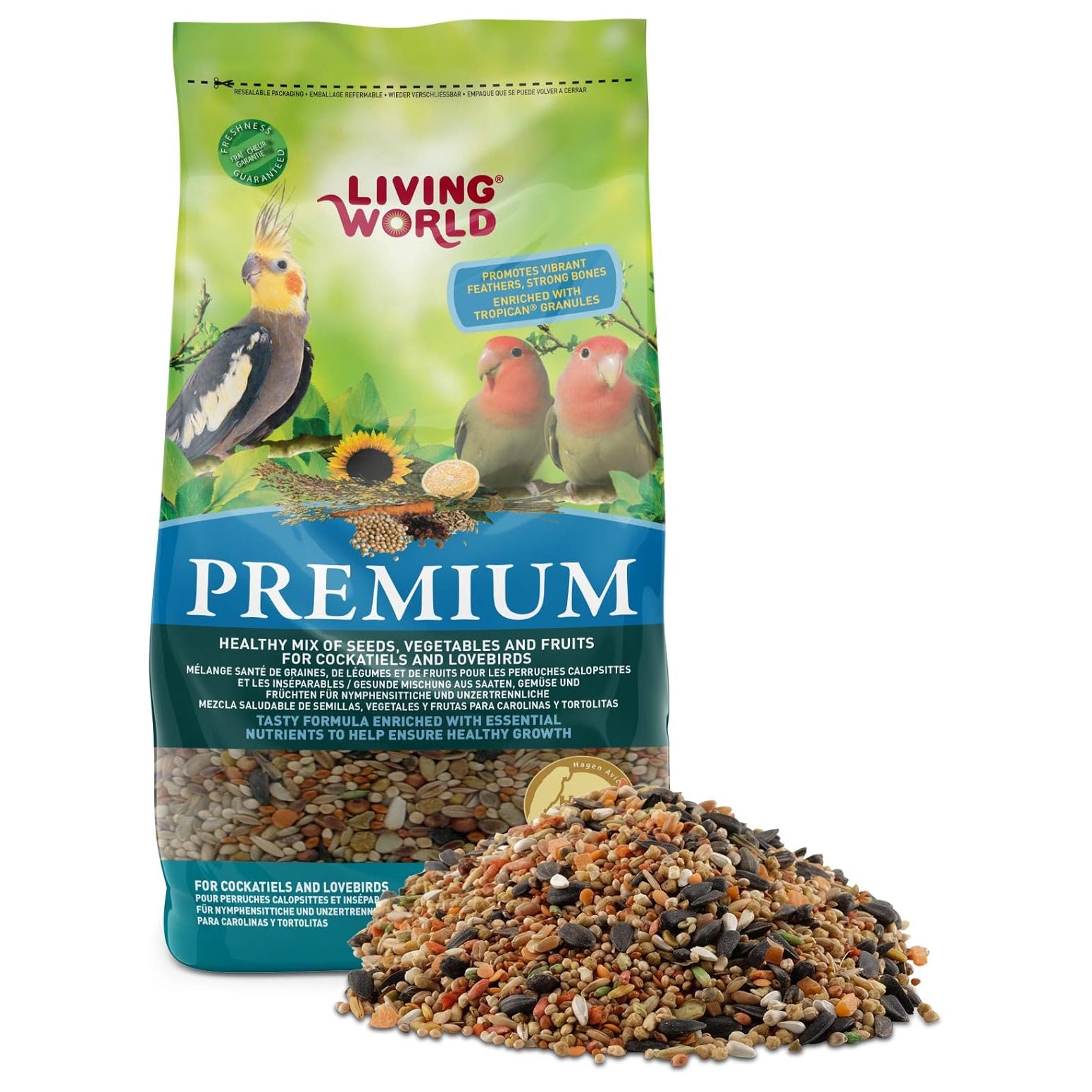 Living World Premium Seed Mix Cockatiels & Lovebirds 908g