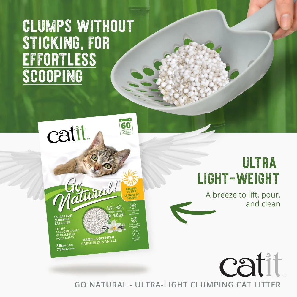 Catit Go Natural Vanilla Scented Ultra-Light Clumping Cat Litter 3.6kg