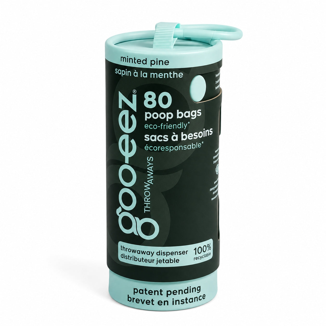 Goo-eez Dog Poo Bag Dispenser - Minted Pine (80 Bags)