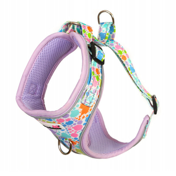 Doodlebone Adjustable Airmesh Dog Harnesses Pastel Paint Splat 5 Sizes