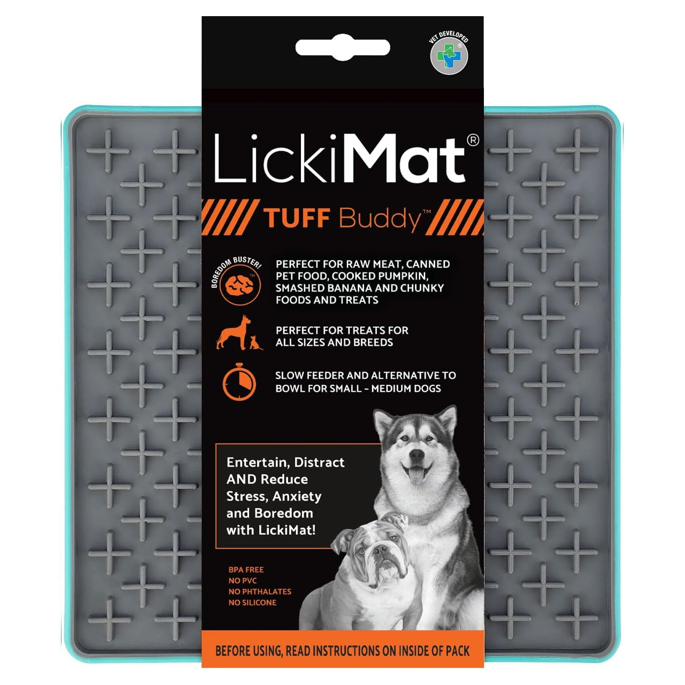 LickiMat Dog Lick Mats Slow Feeders Tuff Buddy 4 Colours