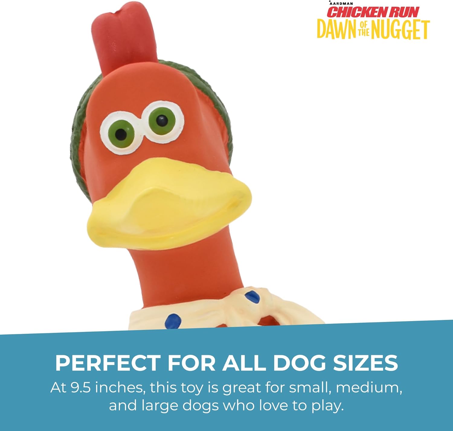 Multipet Chicken Run Ginger Latex Dog Toy | Durable Squeaky Rubber Toy