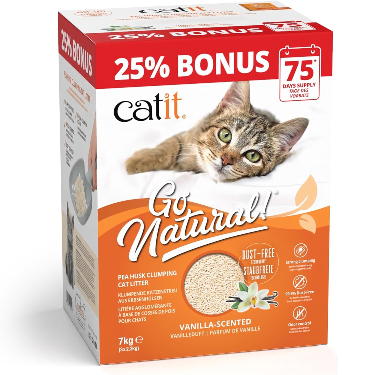 Catit Go Natural Pea Husk Litter BONUS EXTRA 25% 17.5L Vanilla 