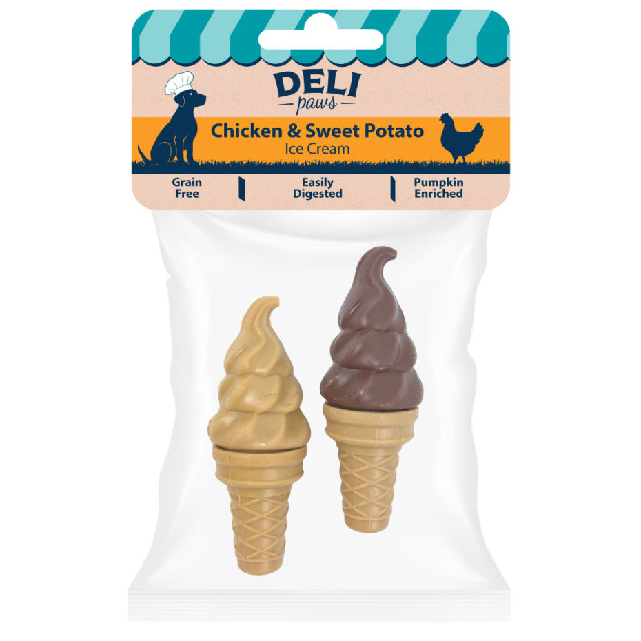 Deli Paws Ice Creams – Chicken & Sweet Potato Dog Treats 2 pk