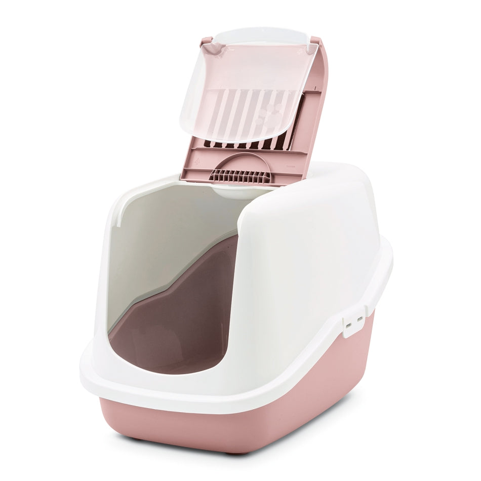 Savic Nestor Cat Toilet Hooded Litter Tray Rose