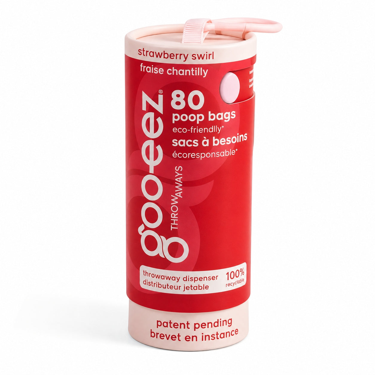 Goo-eez Dog Poo Bag Dispenser - Strawberry Swirl (80 Bags)