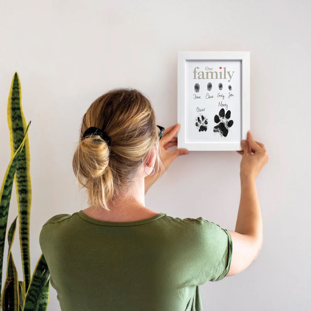 Framed Family Finger/Paw Print Frame With Ink Kit