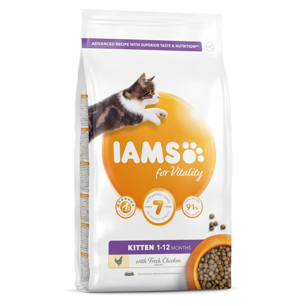 Iams Vitality Kitten Food Chicken 2 Sizes