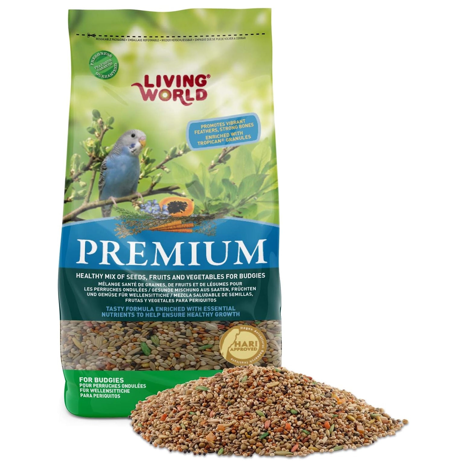 Living World Premium Seed Mix Budgies 908g