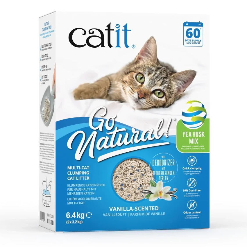 Catit Go Natural Vanilla Scented Multi-Cat Clumping Cat Litter 6.4kg