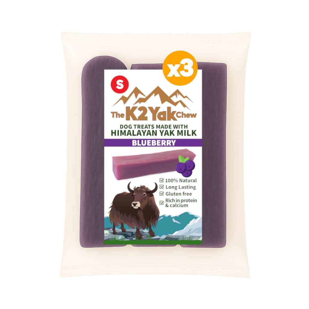 K2 Yak Chews Dog Treats Blueberry Small