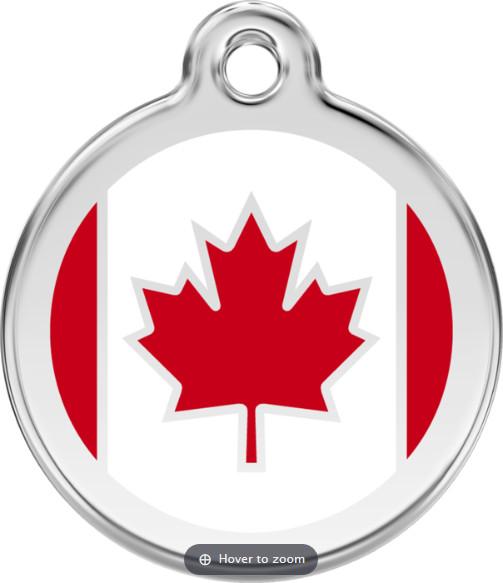 Red Dingo Enamel Dog & Cat ID Tags Canada Flag