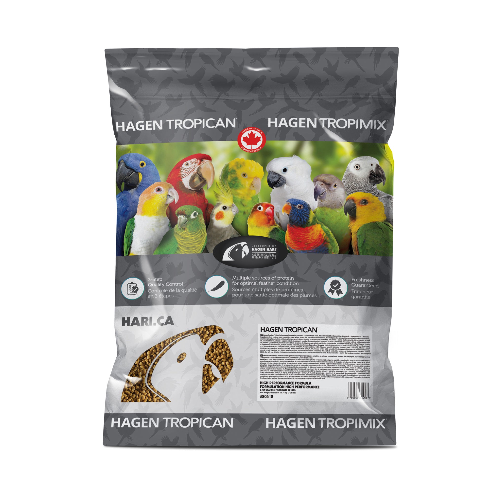 Hagen Hari Tropican Cockatiel High Performance Granules 2mm 11.34kg