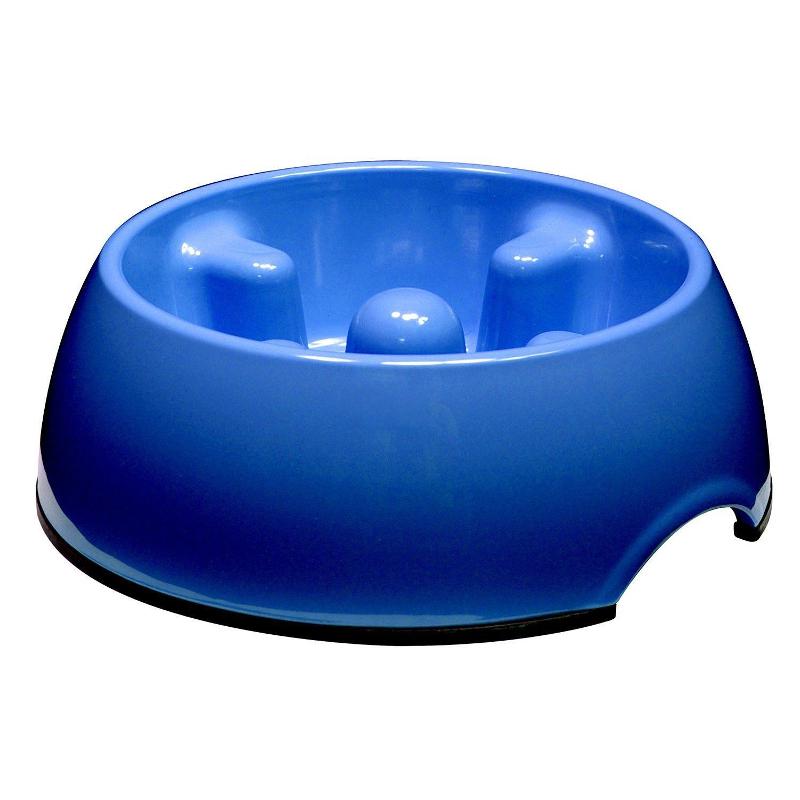 Dogit Go Slow Anti-Gulping Dog Dish Blue 3 Sizes