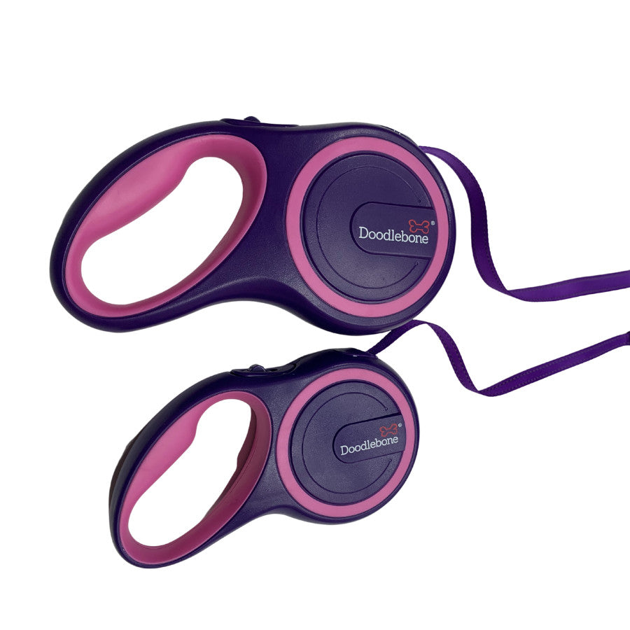 Doodlebone Originals Retractable Dog Leads Violet/Blush 2 Sizes