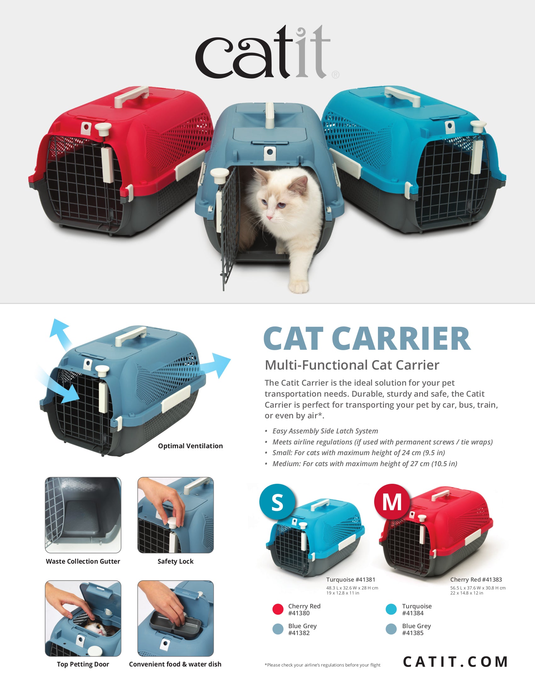 Catit Voyageur Cat & Small Dog Carriers Blue 2 Sizes