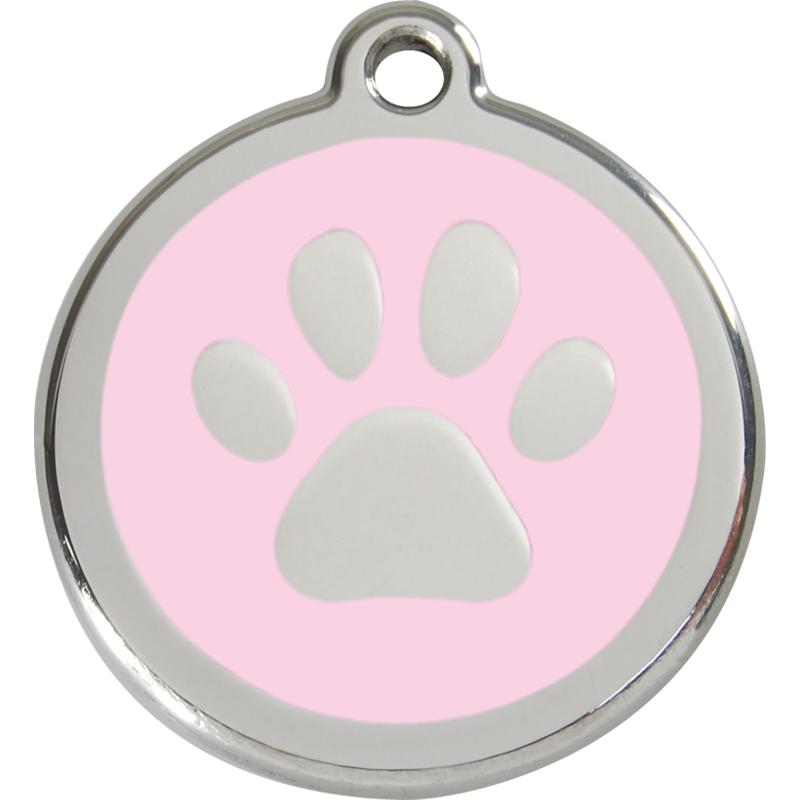 Red Dingo Enamel Dog ID Tags Paw Print 11 Colours