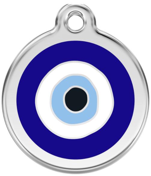 Red Dingo Enamel Dog & Cat ID Tags Evil Eye Dark Blue