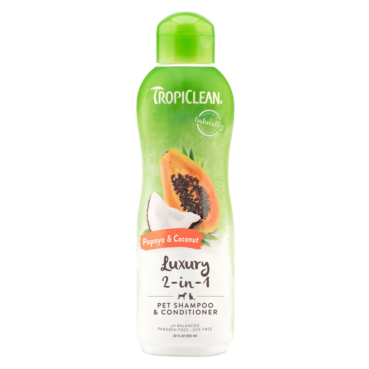 Tropiclean Dog Grooming Papaya and Coconut Shampoo & Conditioner Luxury 355ml