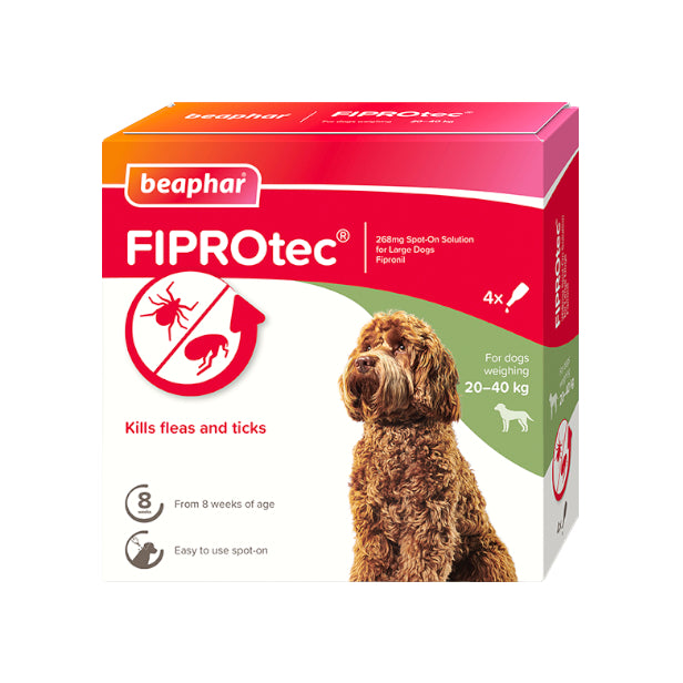 Beaphar Fiprotec Spot On Flea / Tick Treatment Solution for Large Dogs Packs 1/4/6