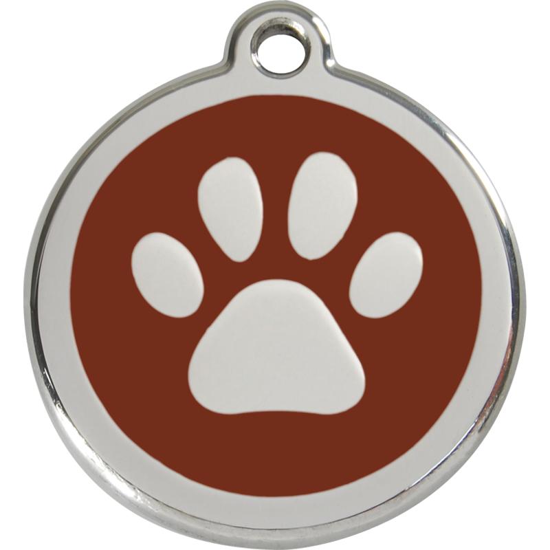 Red Dingo Enamel Dog ID Tags Paw Print 11 Colours