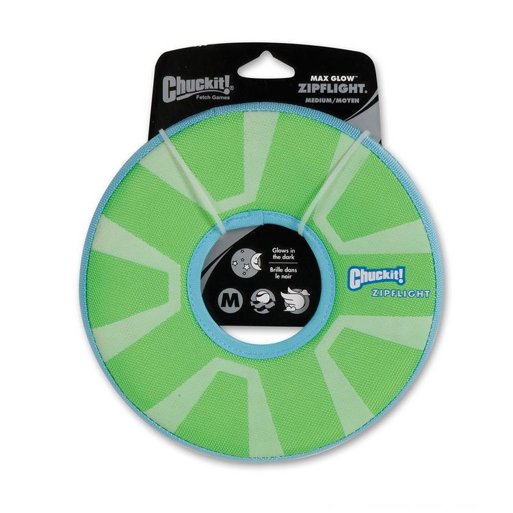 Chuckit Max Glow Zipflight Fetch Frisbee Medium