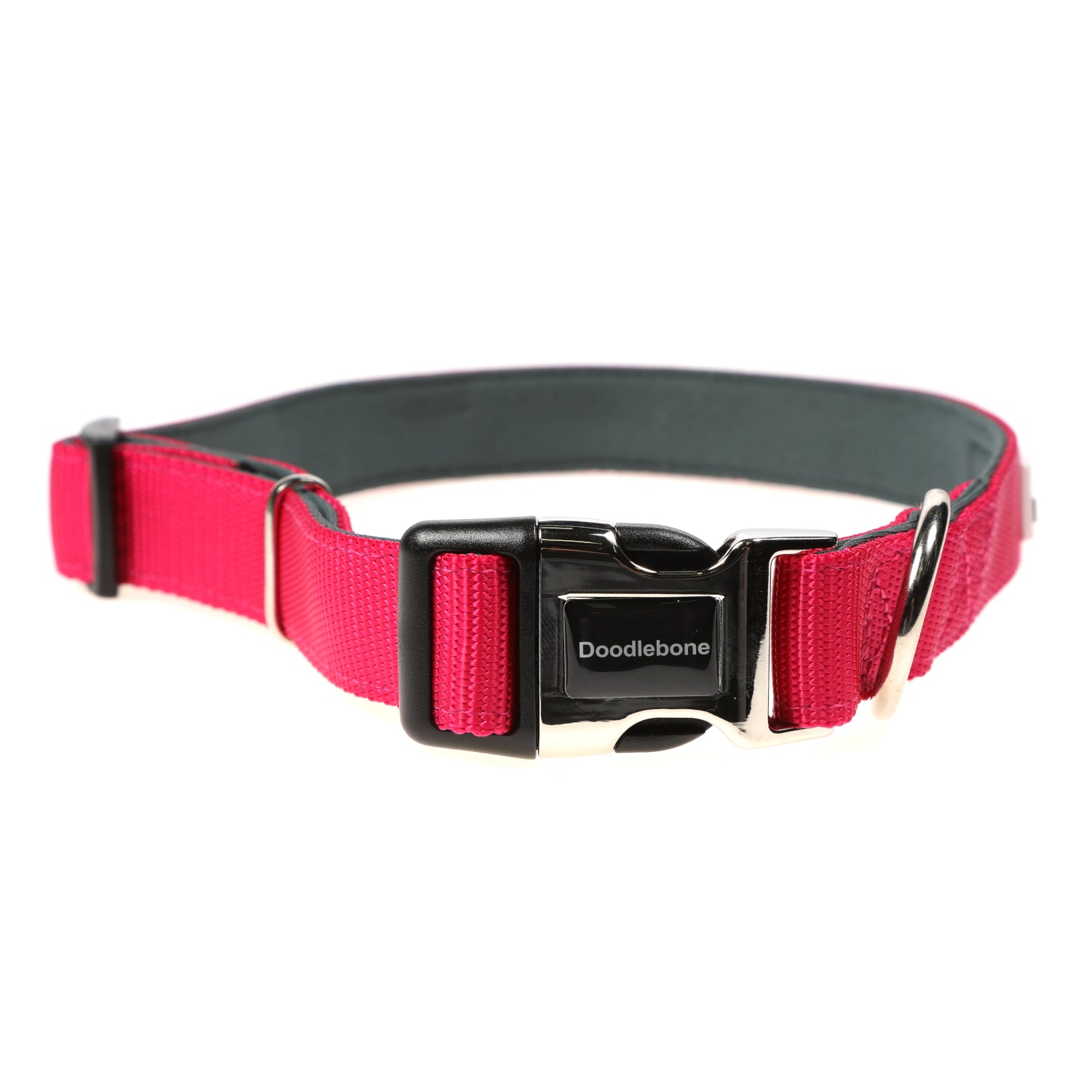 Doodlebone Originals Padded Dog Collar Fuchsia 3 Sizes