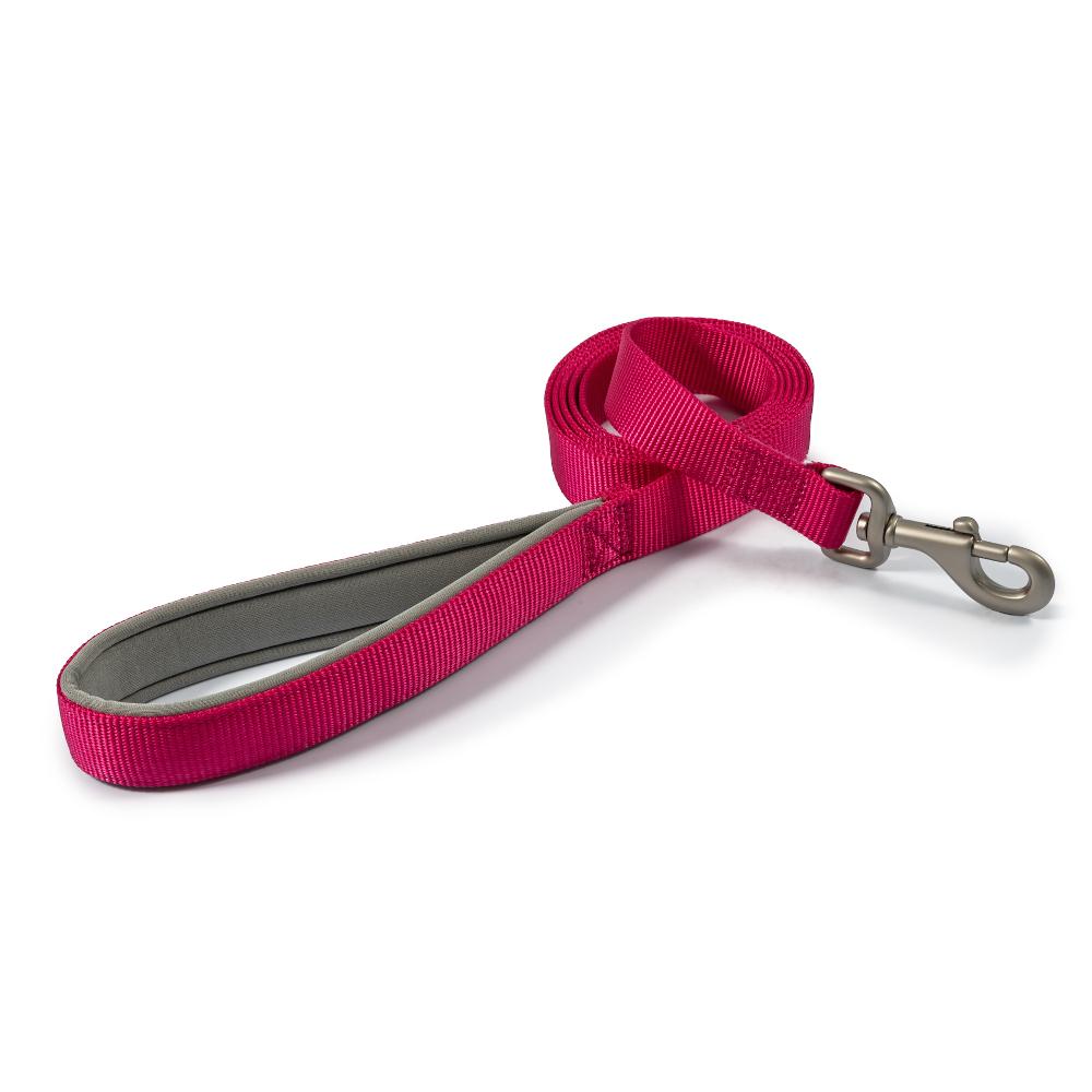 Ancol Viva Nylon Dog Lead with Neoprene Padded Handle Pink 4 Sizes