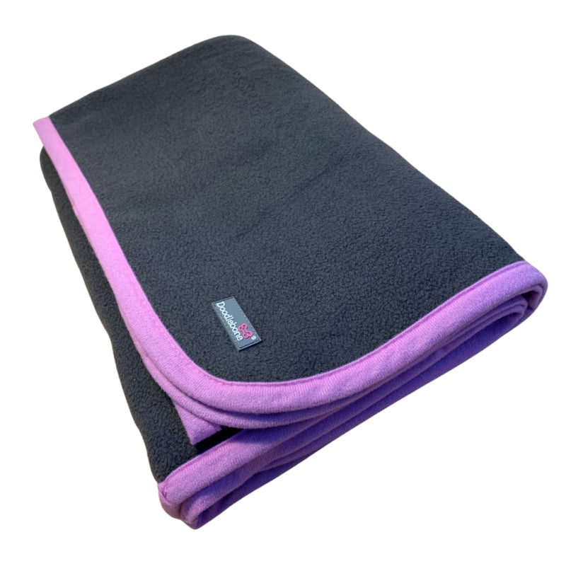 Doodlebone Fleece Dog Blanket Pink/Charcoal