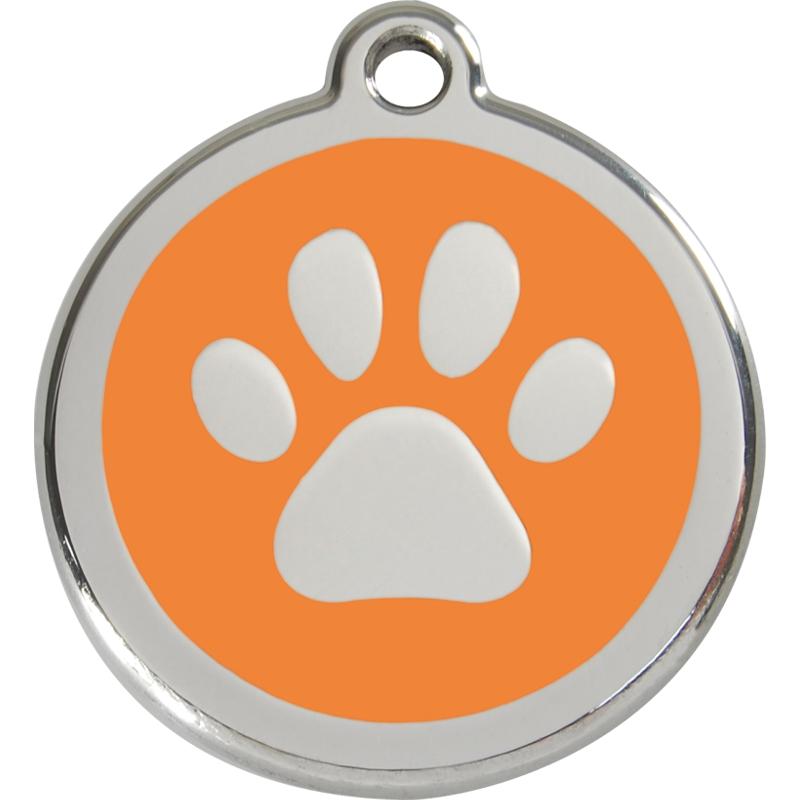 Red Dingo Enamel Dog ID Tags Paw Print 11 Colours