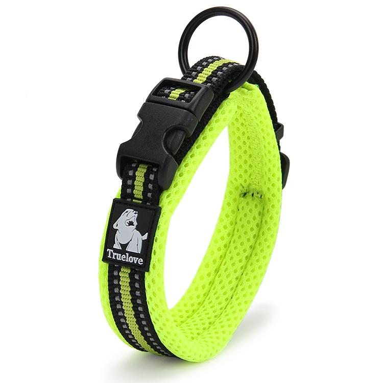 Truelove Dog Puppy Collars Airmesh Reflective Neon Yellow 8 Sizes