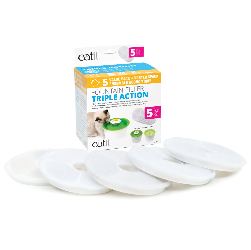 Catit Flower Fountain Triple Action Replacement Filters Pack of 10