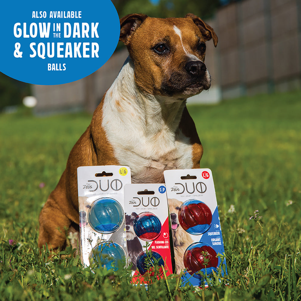 Zeus Duo Balls with Squeaker 2Pk 2 Sizes