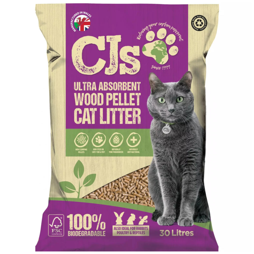 CJs Cat Litter Wood Pellets 5L / 15L / 30L