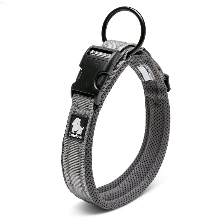 Truelove Dog Puppy Collars Airmesh Reflective Grey 8 Sizes